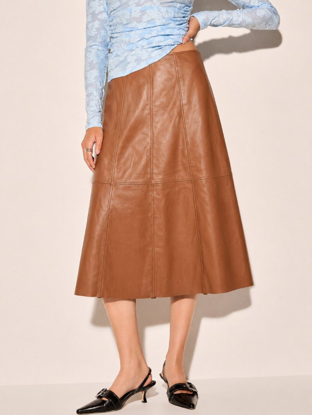 Joe Fresh Faux Leather Midi Skirt